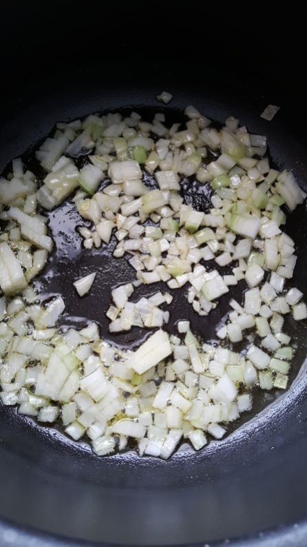 Start with onions and olive oil...
